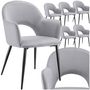 Voir la diapositive 1 : tectake Fauteuil en velours et rembourré gris clair Lot de 6
