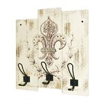 Paris Prix Patère Murale Vintage  Fleur De Lys  42cm Beige