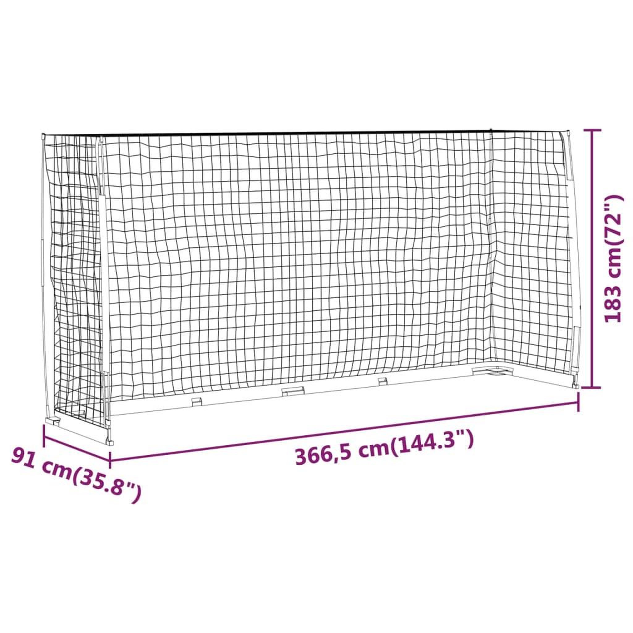 Voir la diapositive 6 : VIDAXL But de football 366,5x91x183 cm Acier