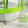 Voir la diapositive 6 : HOMCOM Trampoline enfant Ø140 cm max. 45 Kg - filet sécurité, porte zippée, 6 poteaux rembourrés - vert pomme