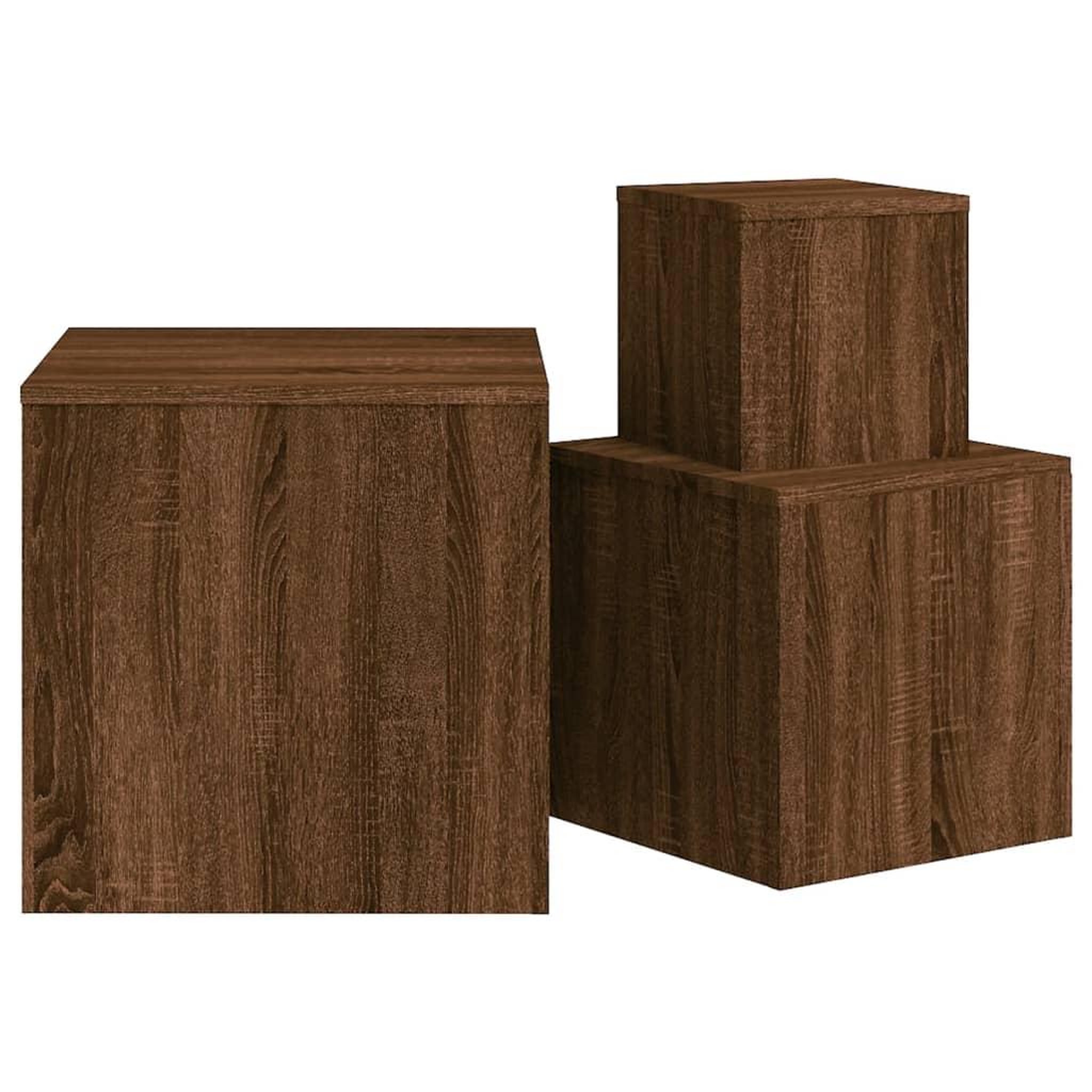 Voir la diapositive 5 : VIDAXL Tables d'appoint 3 pcs Chene marron Bois d'ingenierie
