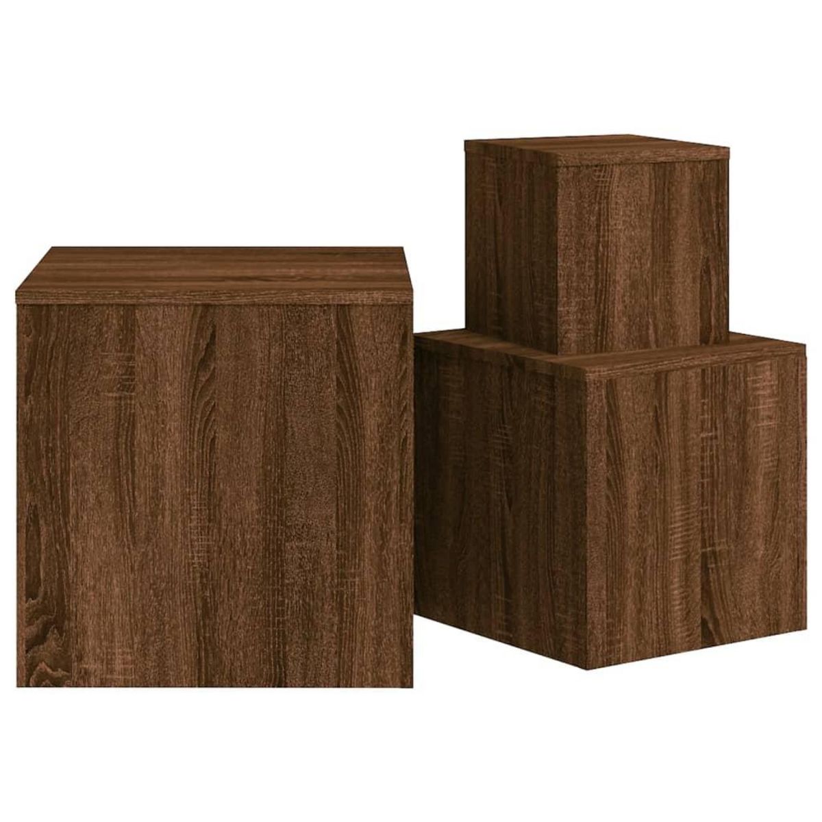 VIDAXL Tables d'appoint 3 pcs Chene marron Bois d'ingenierie