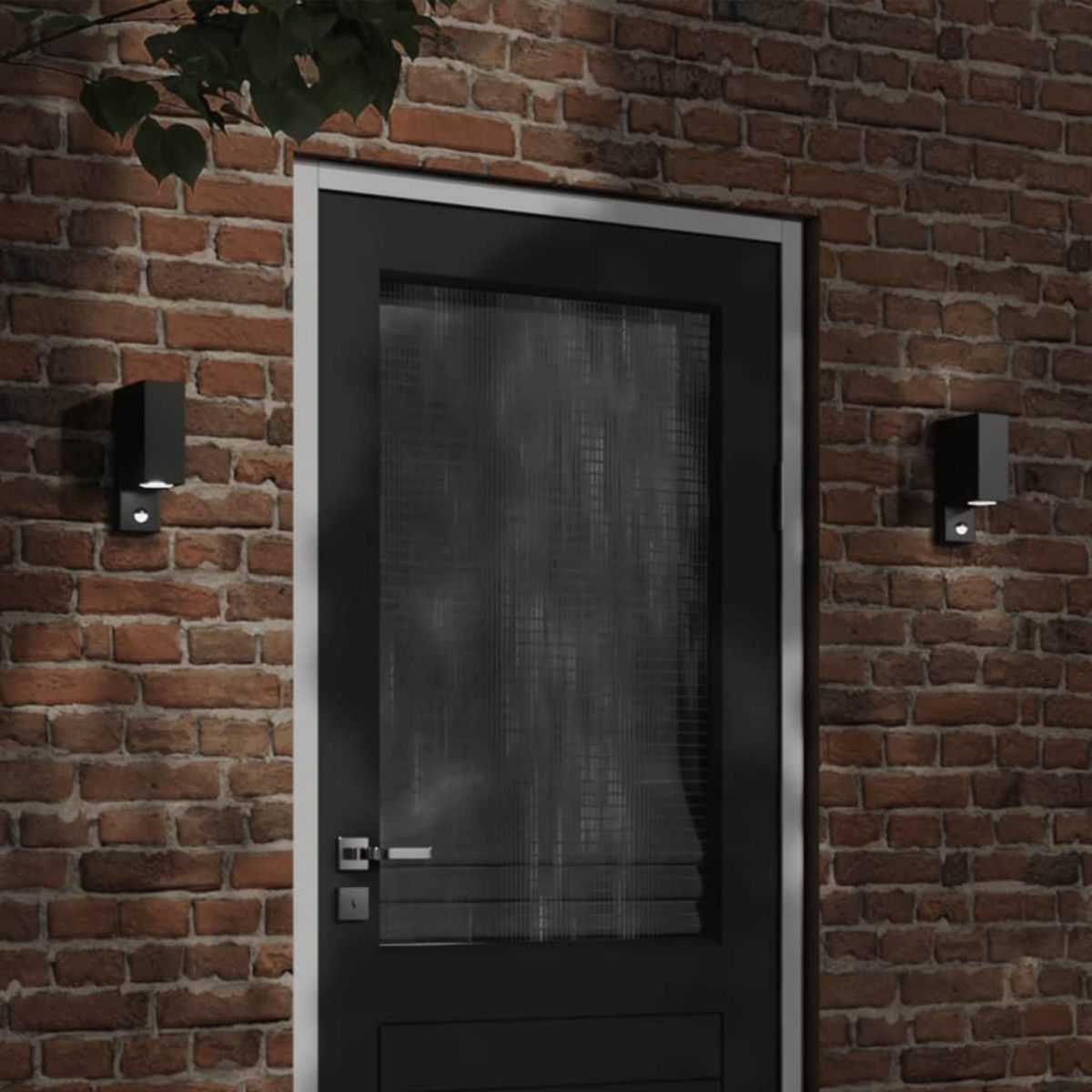 VIDAXL Applique murale d'exterieur avec capteurs noir