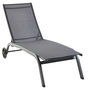 Voir la diapositive 2 : GARDENSTAR Bain de soleil avec dossier réglable - Textilène et acier - Gris