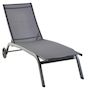 Voir la diapositive 2 : GARDENSTAR Bain de soleil avec dossier réglable - Textilène et acier - Gris