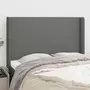 VIDAXL Tete de lit avec oreilles Gris fonce 147x16x118/128 cm Tissu
