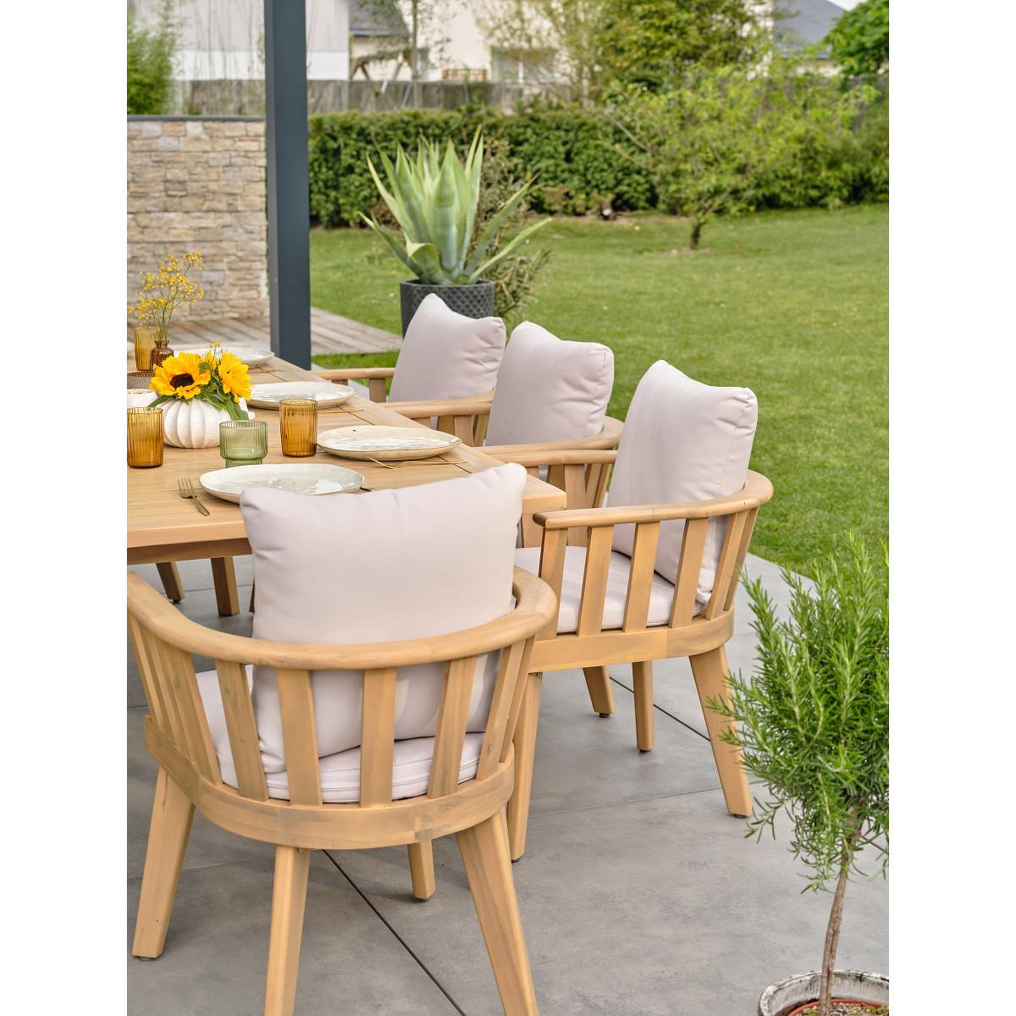 Voir la diapositive 3 : Paris Prix Ensemble Table de Jardin & 8 Fauteuils  Liso  220cm Marron