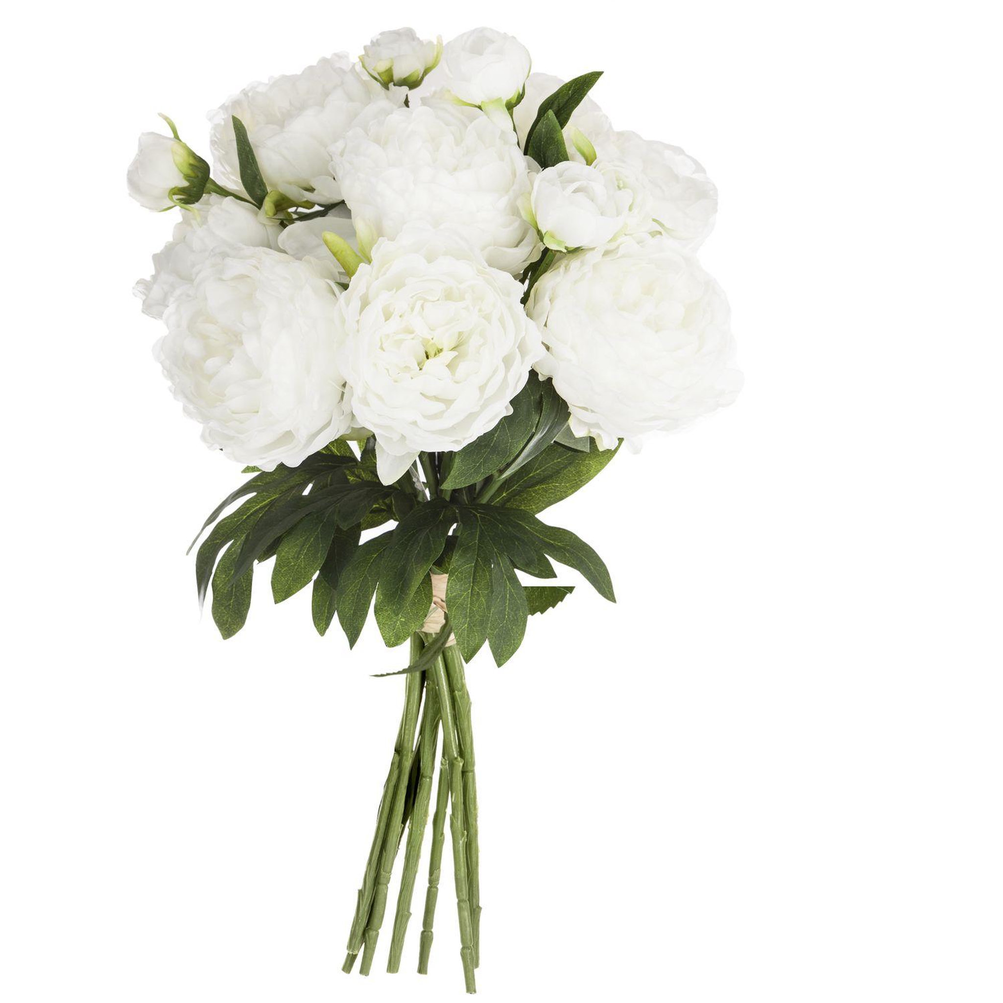 Voir la diapositive 1 : ATMOSPHERA Bouquet artificiel de 13 Pivoines - H. 50 cm - Blanc