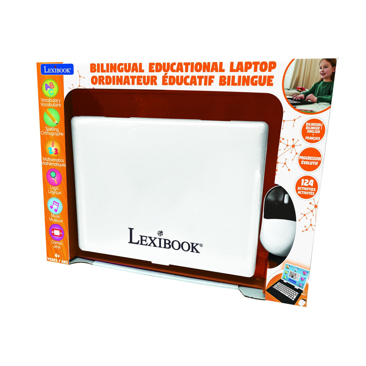 Lexibook Ordinateur éducatif bilingue Power Kid - 124 activités (FR/EN)