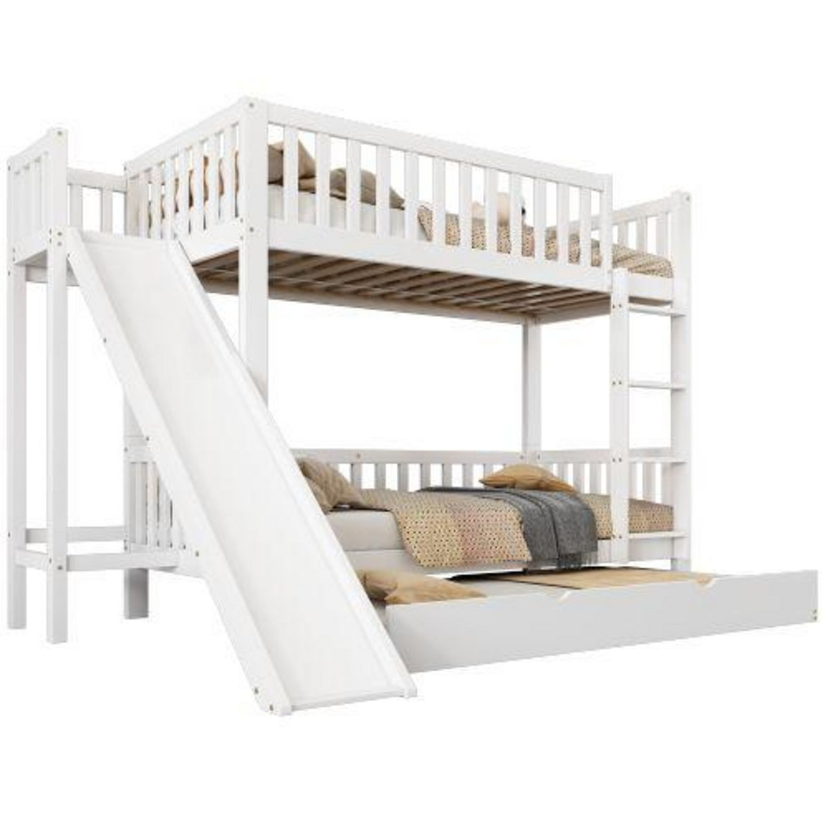 MERAX Lit superposé 90x200cm bois et mdf coloris blanc