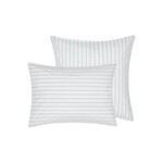 Sensei Maison Lot de 2 taies d'oreillers en percale de coton HOSSEGOR. Coloris disponibles : Bleu