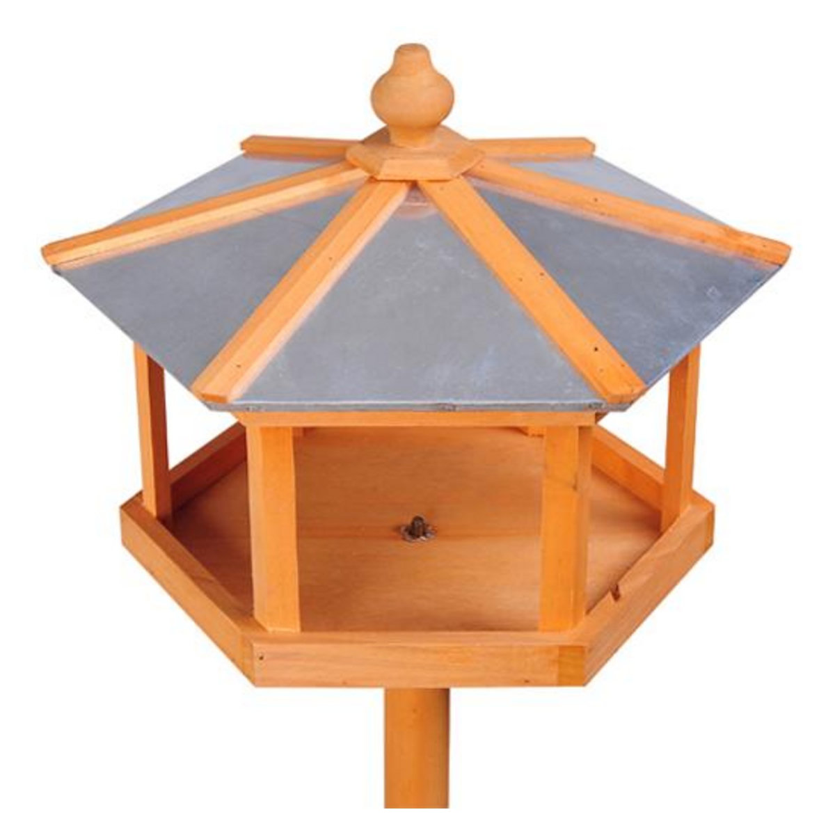 HOMCOM Mangeoire sur pied nichoir a plateau station a oiseau bois pour exterieur 113 cm