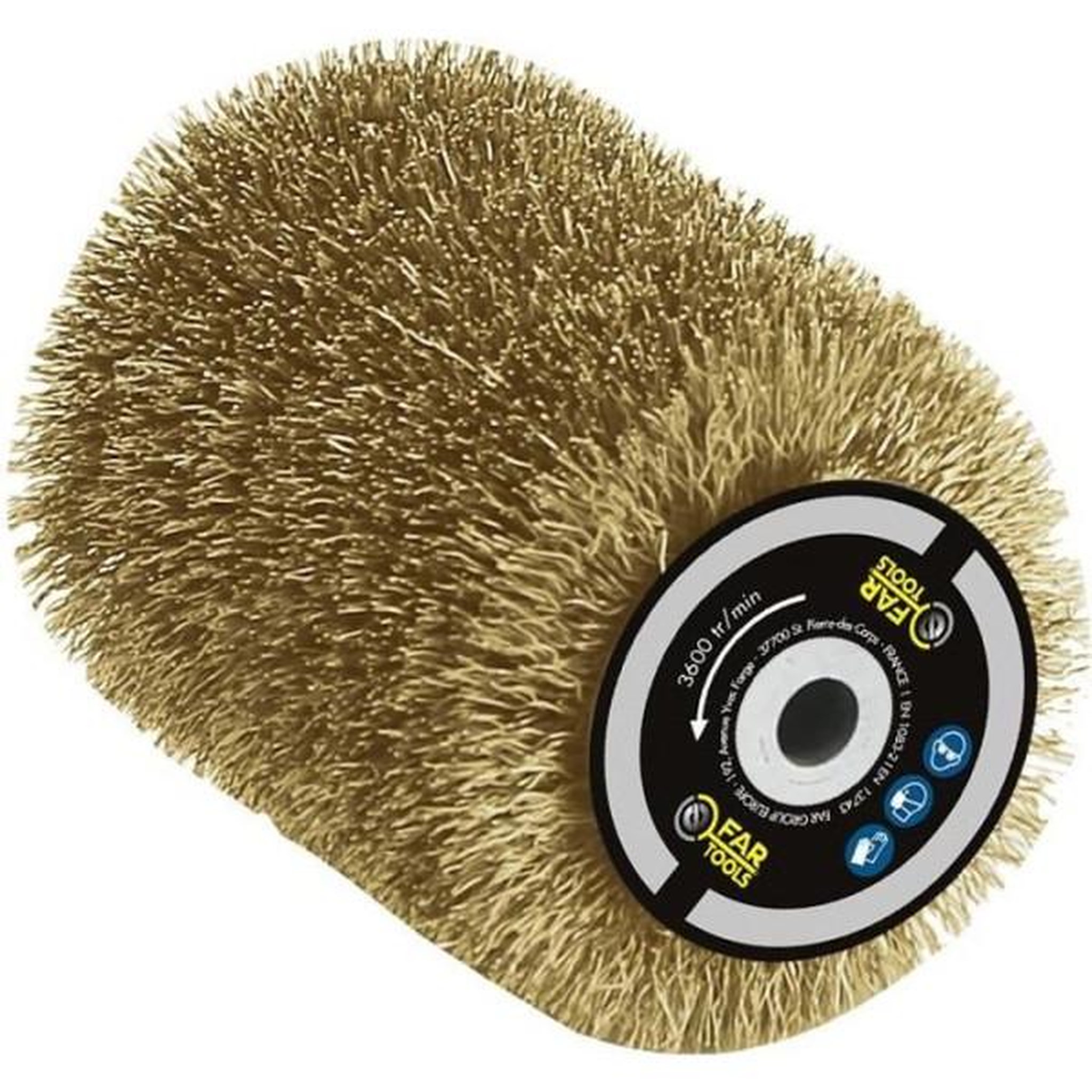 Fartools Brosse fil laitonné 0,3mm ø80mm - fartools - pour décaper/dégriser le bois, le métal ou la pierre