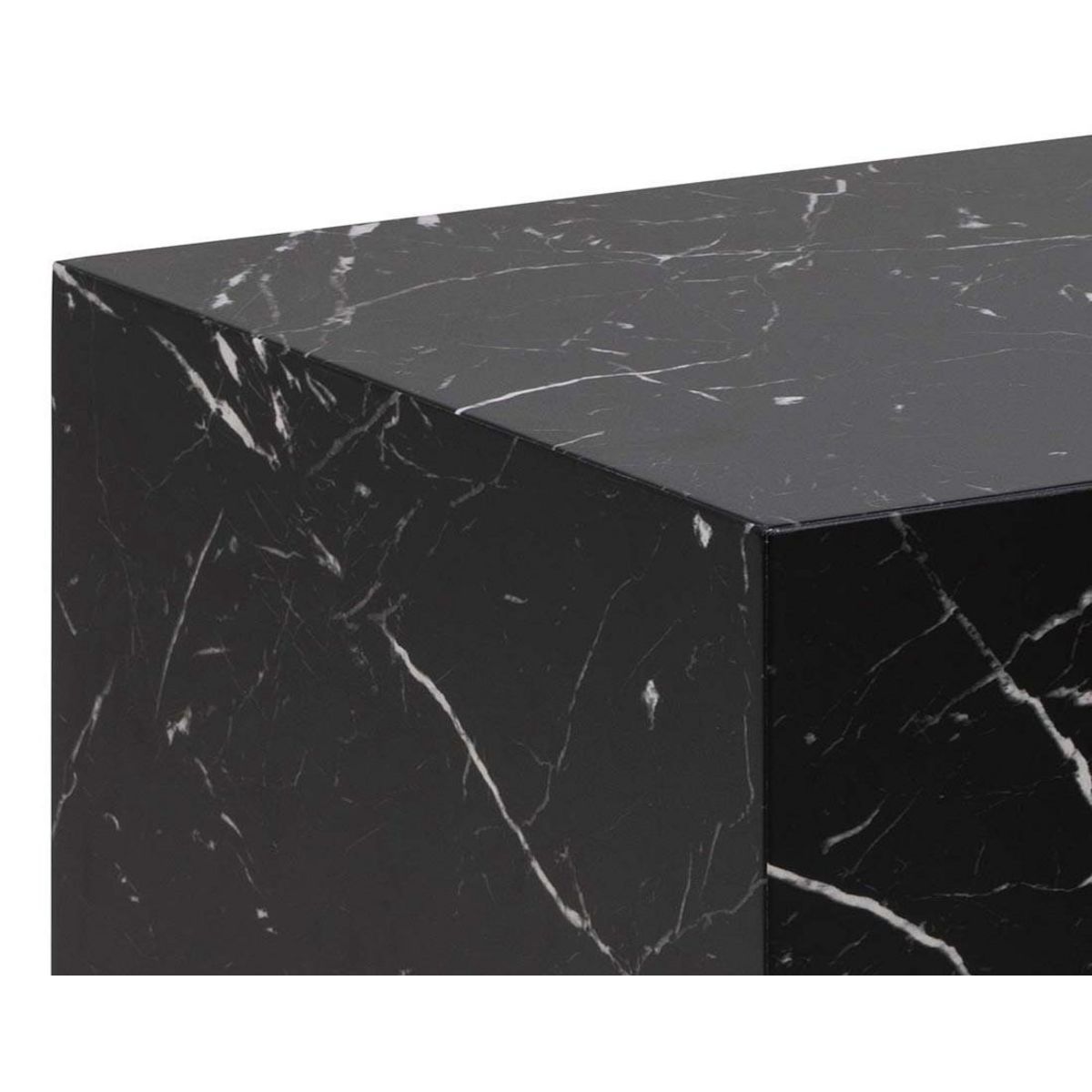 LISA DESIGN Pueblo - lot de 2 tables basses - effet marbre noir - 58 et 50 cm