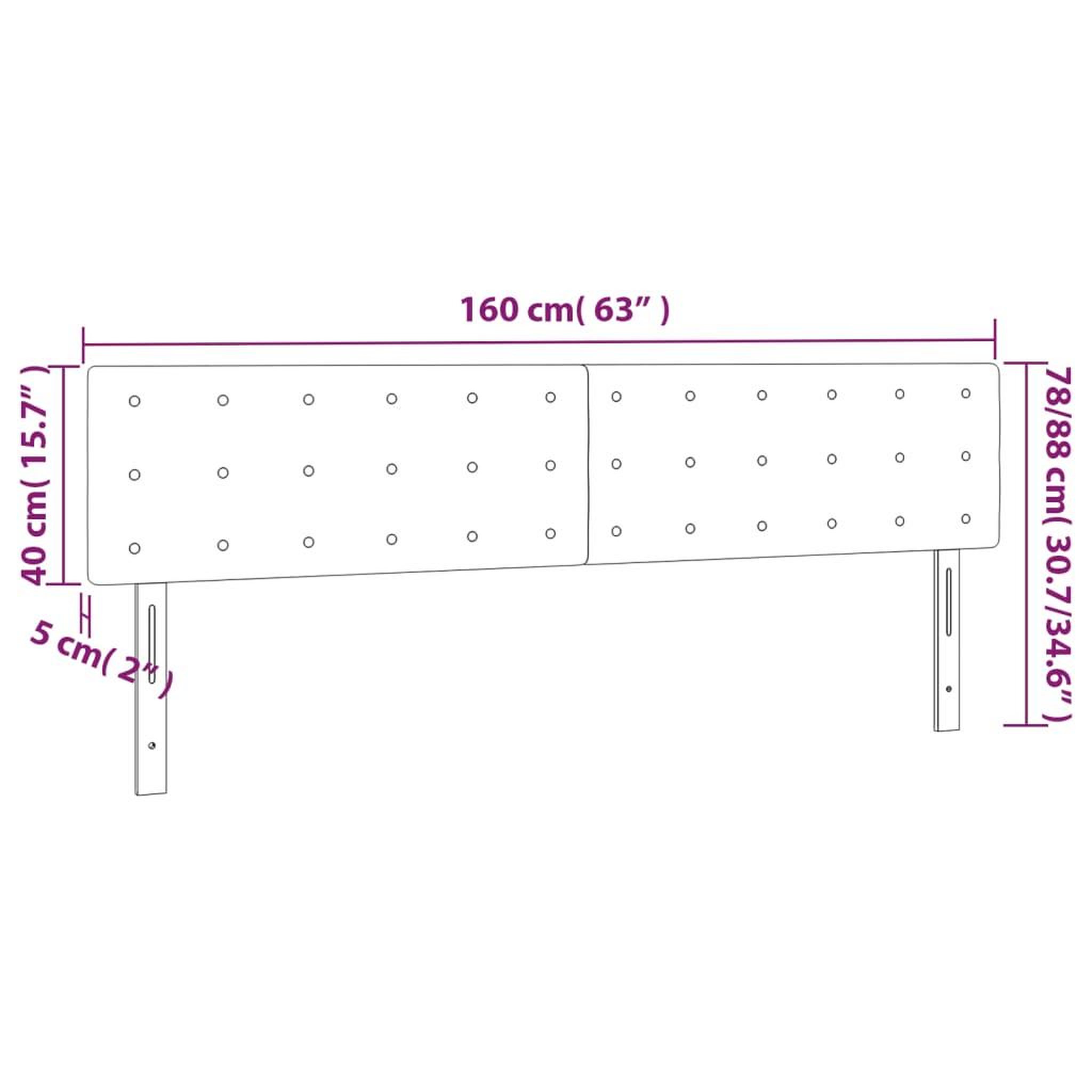 Voir la diapositive 6 : VIDAXL Tetes de lit 2 pcs Bleu 80x5x78/88 cm Tissu