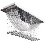 VIDAXL Plafonnier avec perles en verre cristal Etincelant Blanc 8 x G9 29 cm