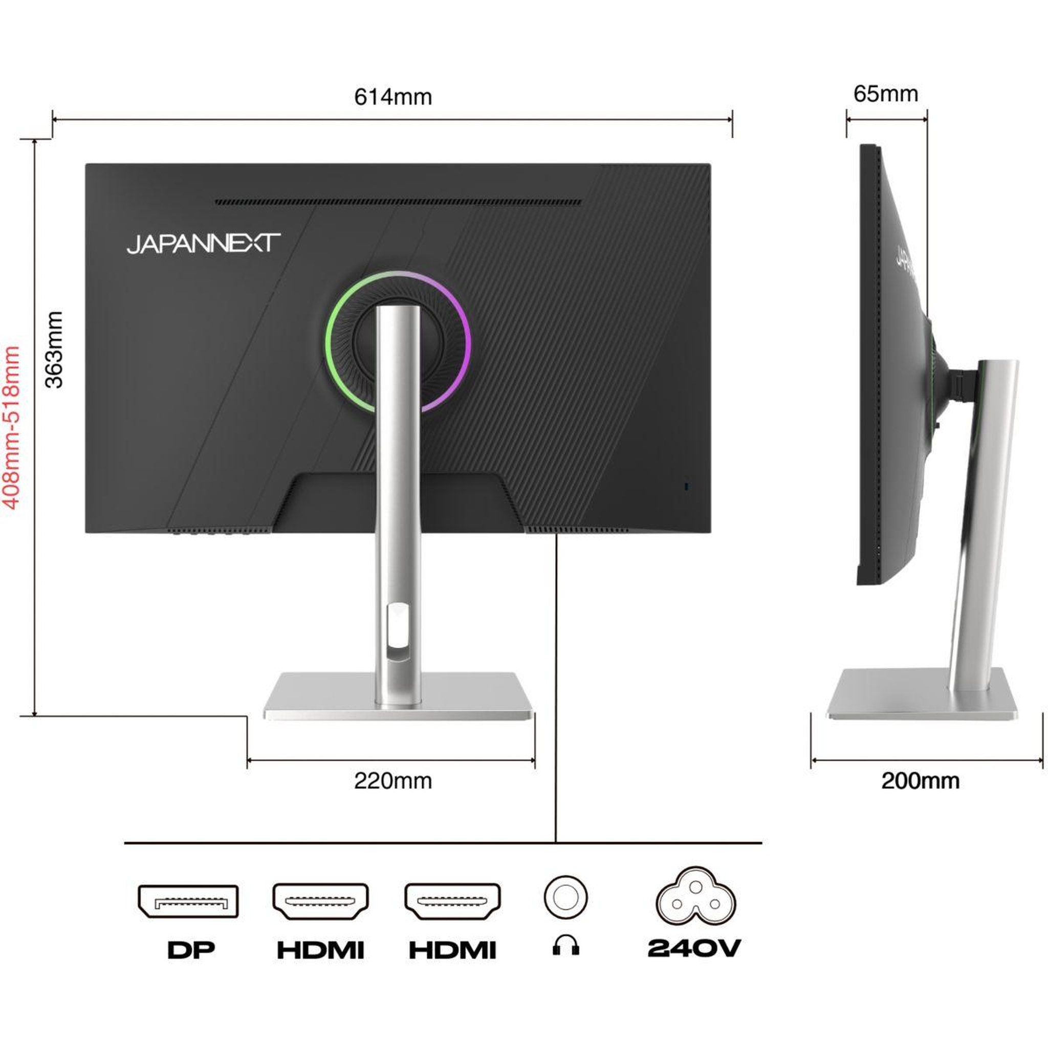 Voir la diapositive 4 : JAPANNEXT Ecran PC Gamer JN-I270FHD200F-HSP 27''