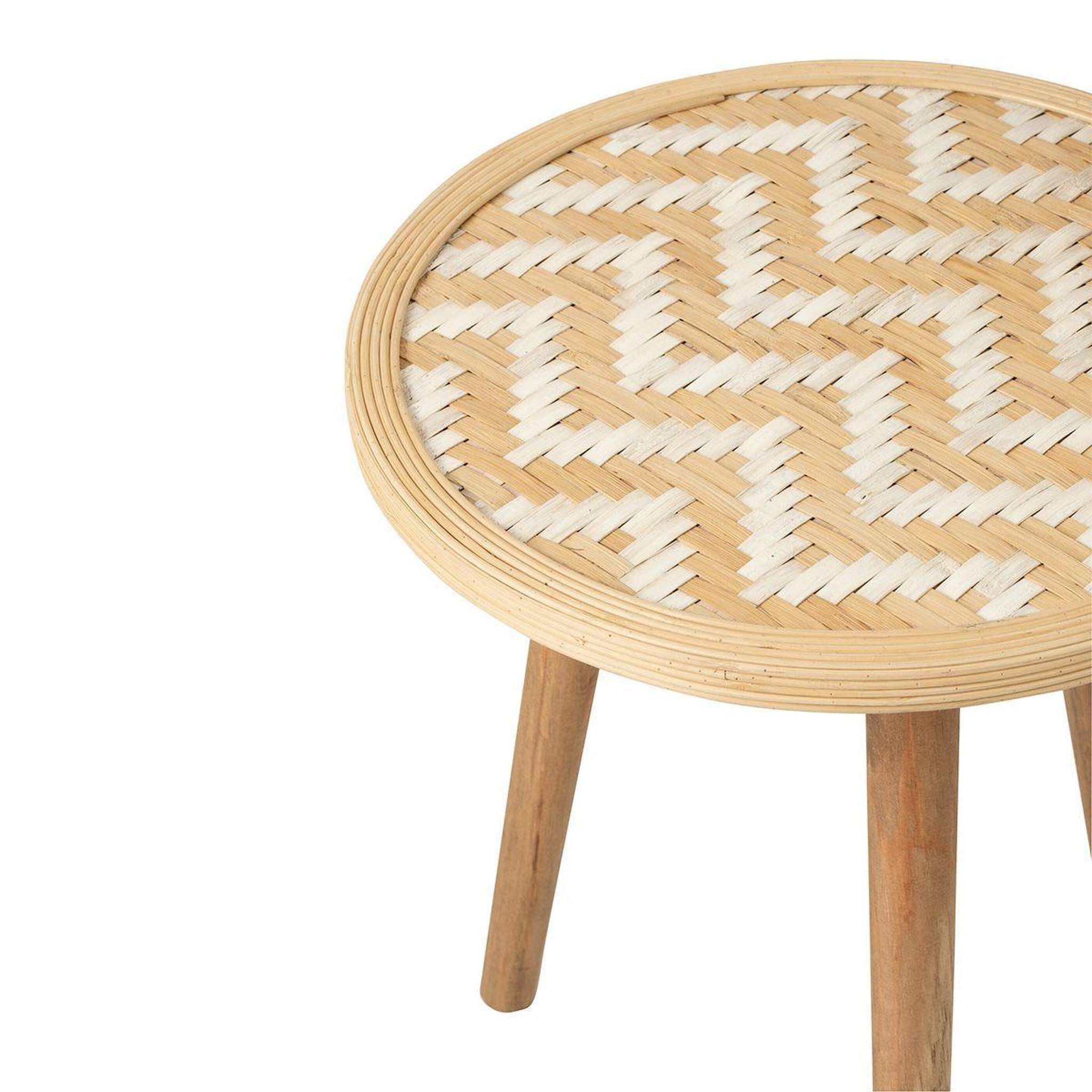 Voir la diapositive 5 : J-LINE Lot de 3 tables d'appoint gigognes  baudoin  55cm naturel