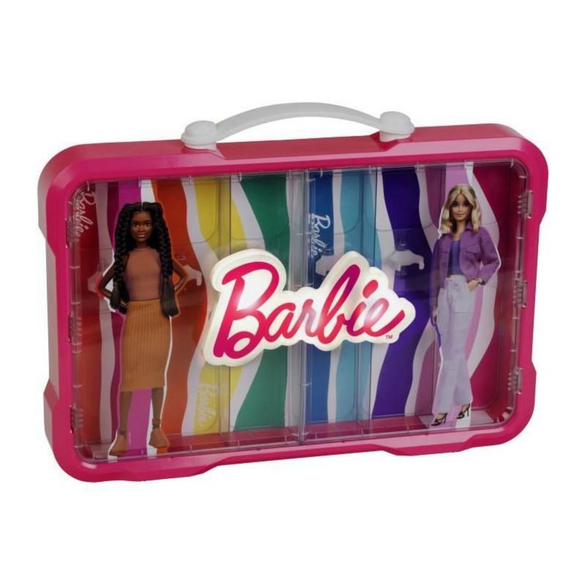 Klein Mallette vitrine Barbie - KLEIN - 5808 - Pour 6 poupées avec fermoir lumineux - Des 3 ans
