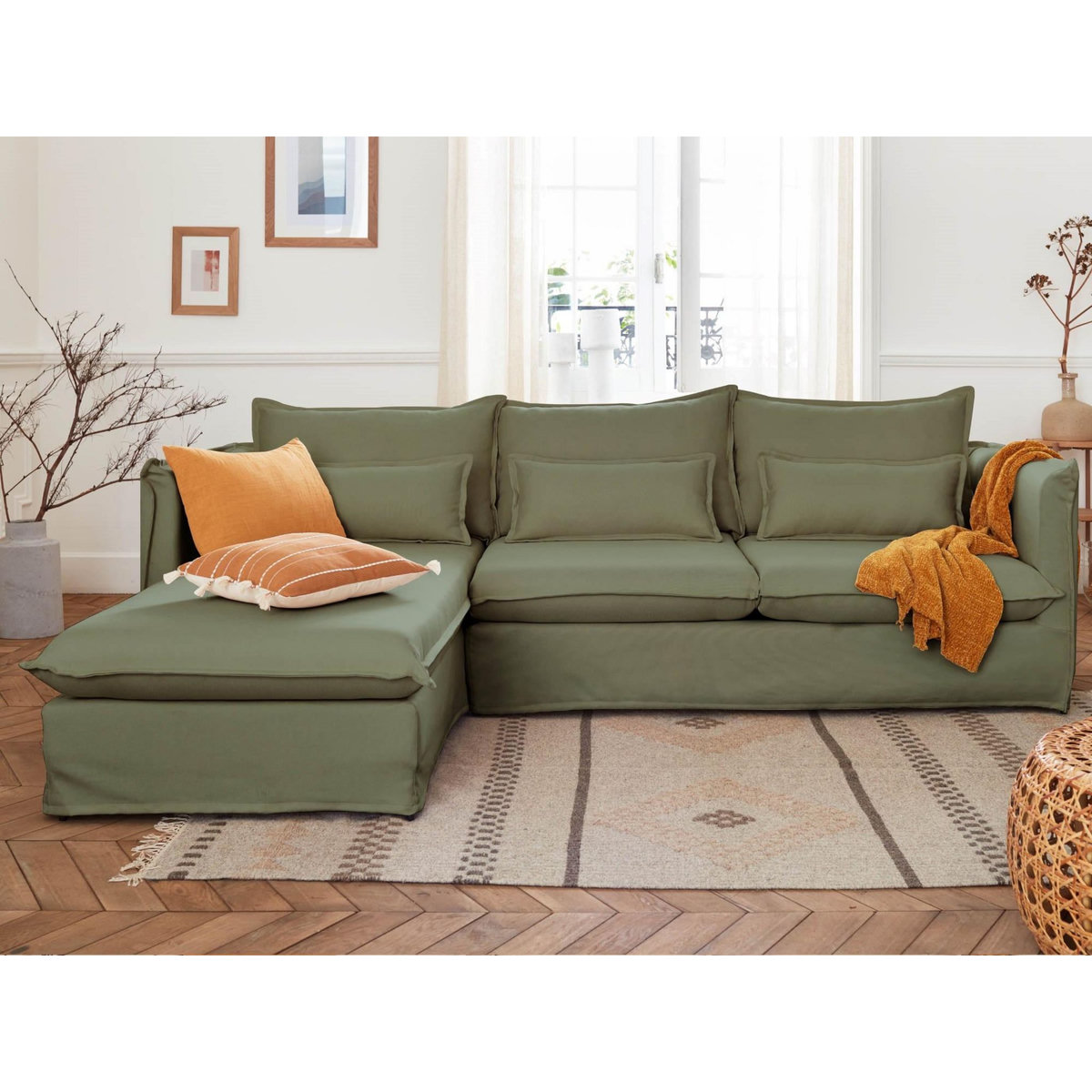 LISA DESIGN Adriann - canapé d'angle gauche fixe - 4 places - en tissu déhoussable