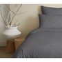 Voir la diapositive 4 : COTON PUR Pack complet 6 pièces unicolore Anthracite housse de couette pour lit 180 x 200 cm  King size