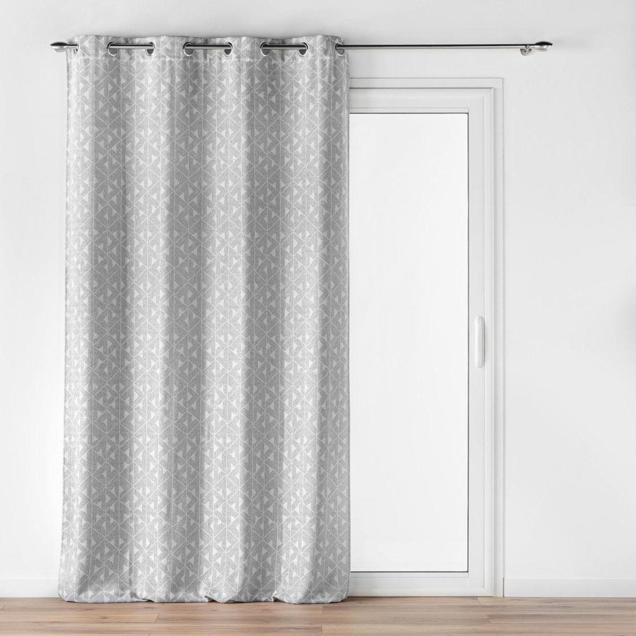 Douceur d'Intérieur Rideau à œillets jacquard  gallena  140x260cm gris