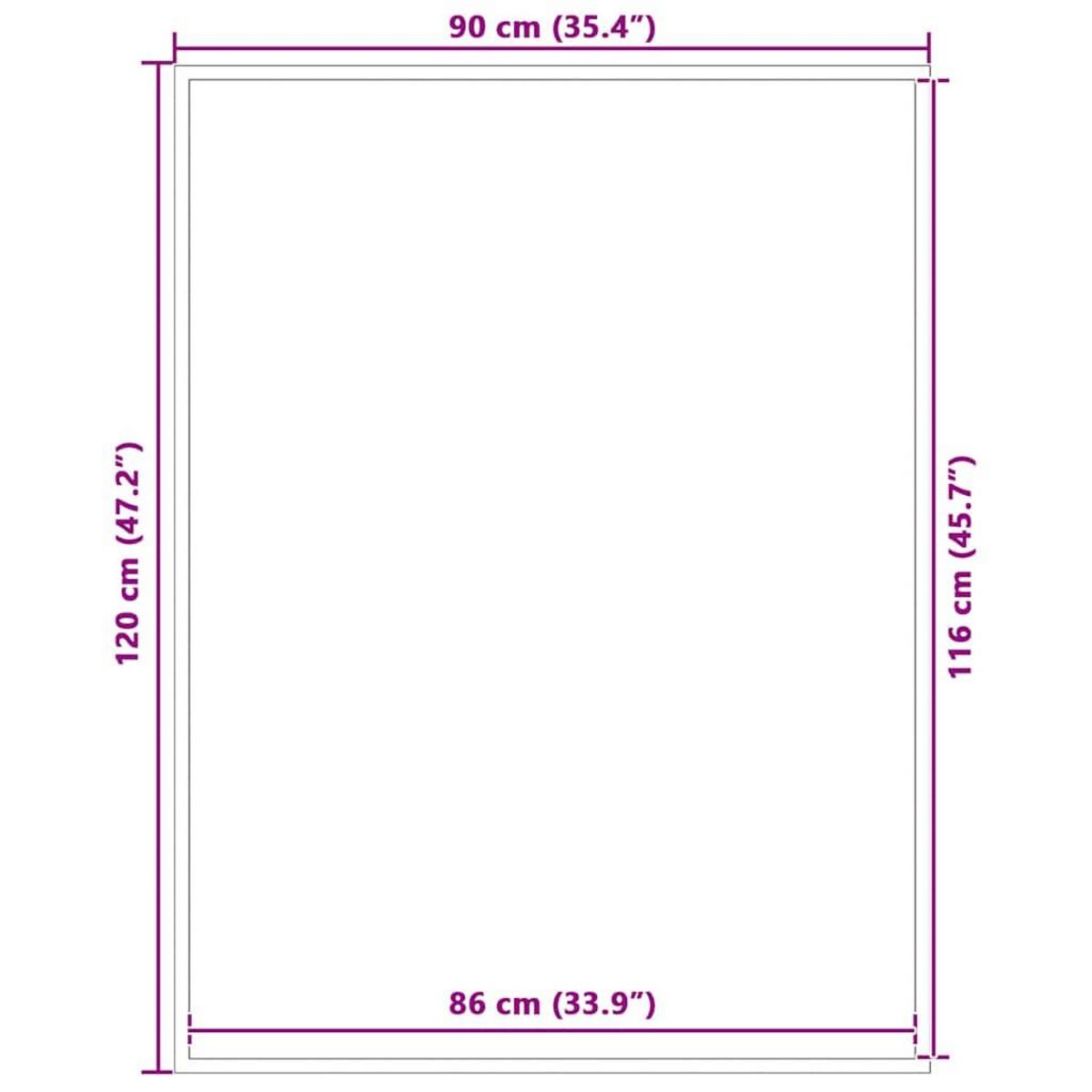 VIDAXL Paillasson gris 90x120 cm