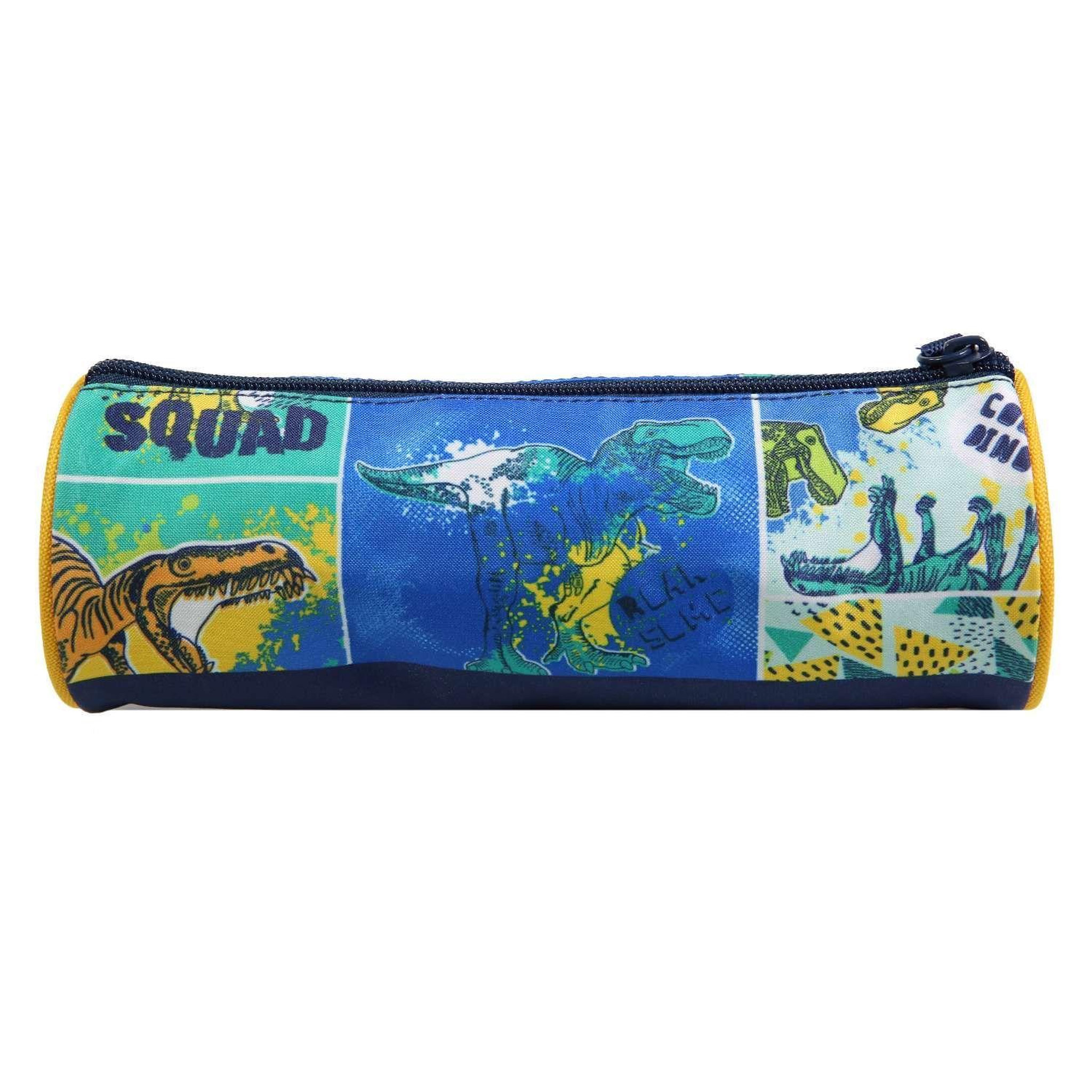 Voir la diapositive 4 : Bagtrotter BAGTROTTER Trousse scolaire ronde Phileas Bleue Dinosaure
