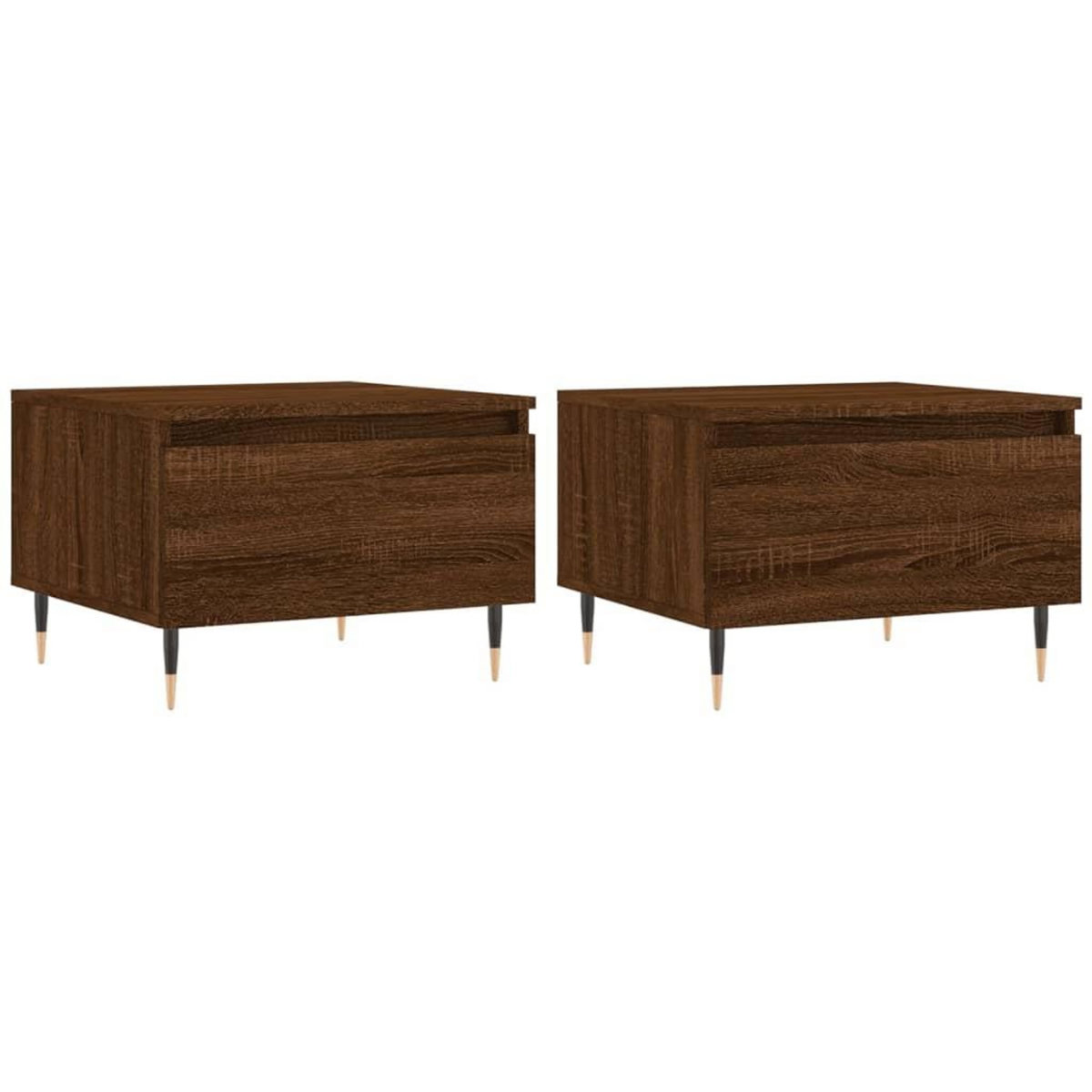 VIDAXL Tables basses 2 pcs chene marron 50x46x35 cm bois d'ingenierie
