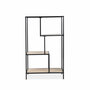 Voir la diapositive 4 : SWEEEK Etagère en métal noir et décor bois - Loft - bibliothèque 4 niveaux. L 69 x l 33 x H 113.5cm