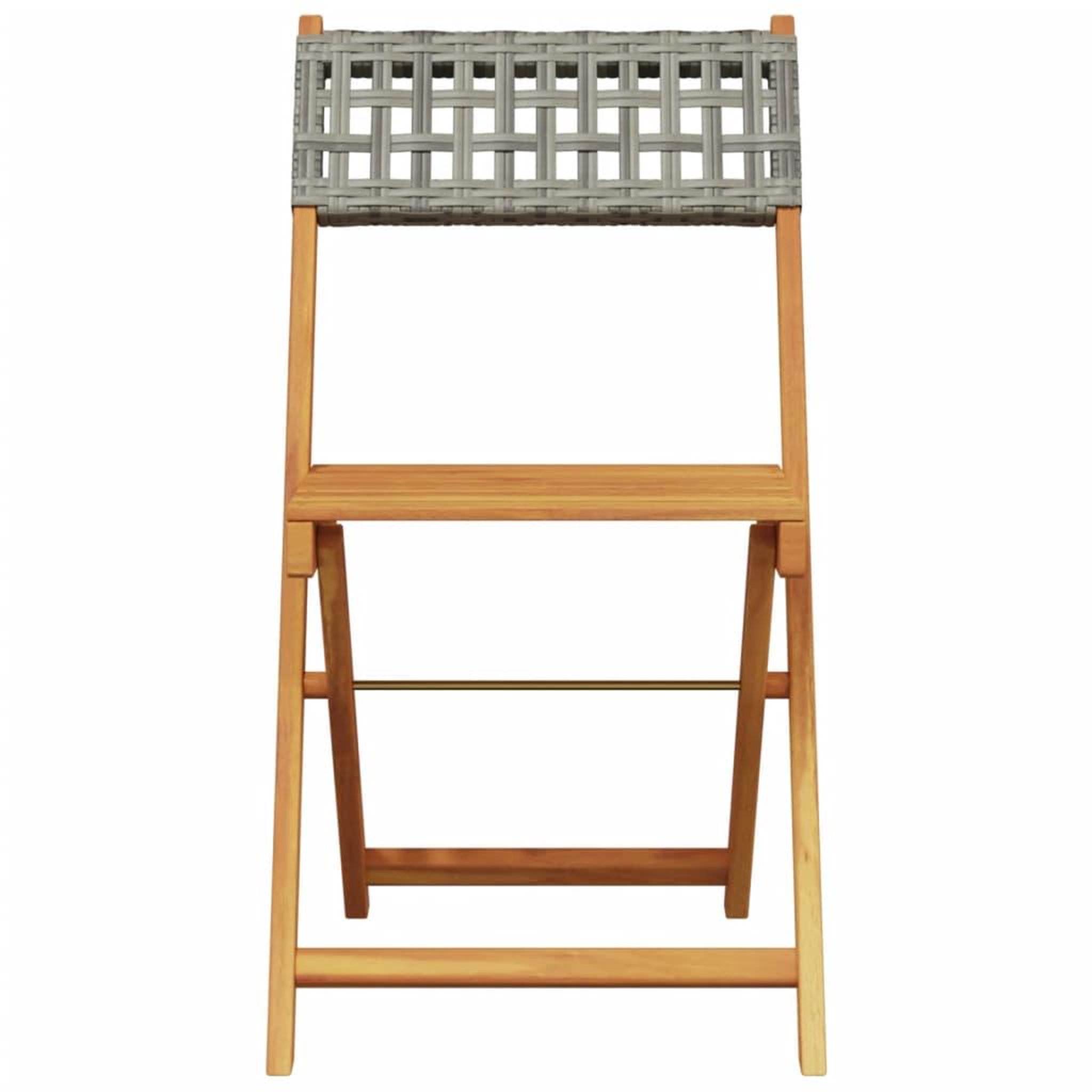 Voir la diapositive 5 : VIDAXL Chaises de bistrot lot de 2 gris bois massif d'acacia et rotin