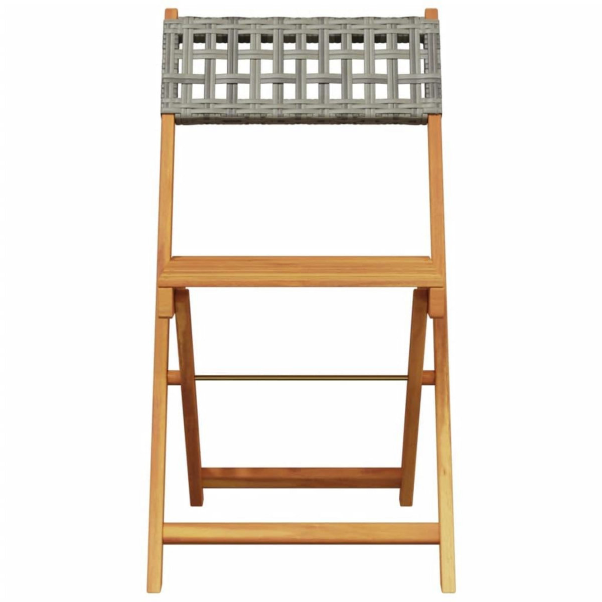 VIDAXL Chaises de bistrot lot de 2 gris bois massif d'acacia et rotin