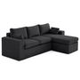Voir la diapositive 5 : LISA DESIGN Calgary - canapé d'angle déhoussable et modulable 3 places + 1 pouf en velours texturé