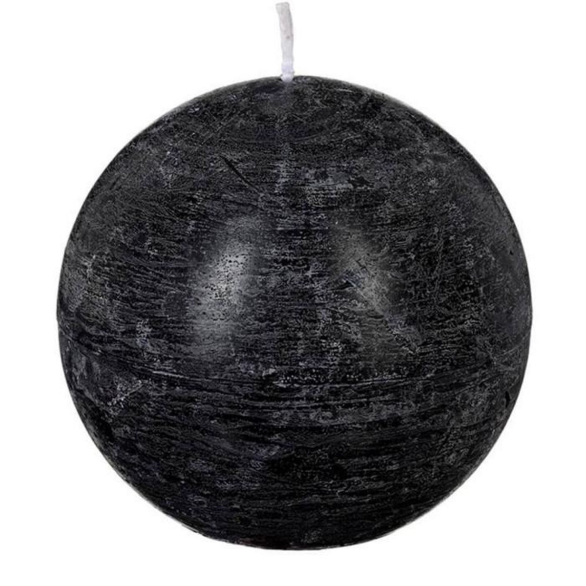 COMPTOIR DE LA BOUGIE Bougie Boule  Rustic  10cm Noir