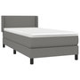 Voir la diapositive 3 : VIDAXL Sommier a lattes de lit avec matelas Gris fonce 80x200 cm Tissu