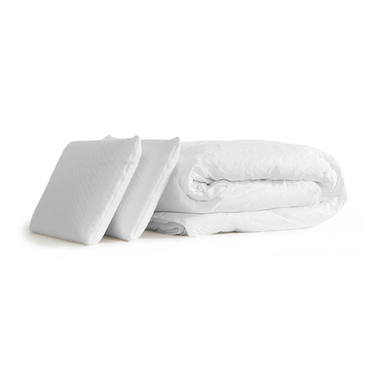 BODYCARE Pack BODYZONE 160x200 Ressorts ensachés 3 zones Ultra épaisseur + Couette + 2 oreillers