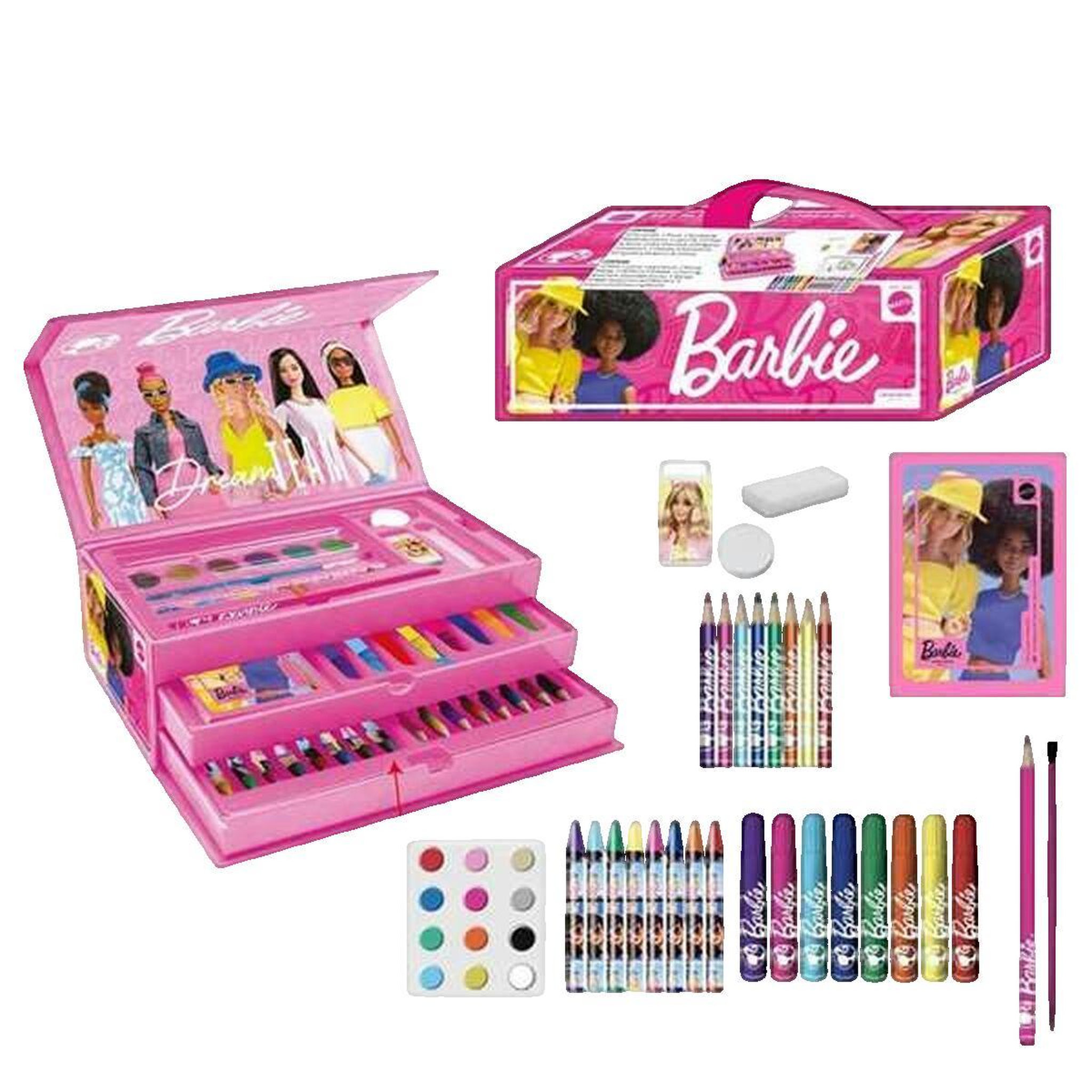BARBIE Ensemble de papeterie Barbie rose