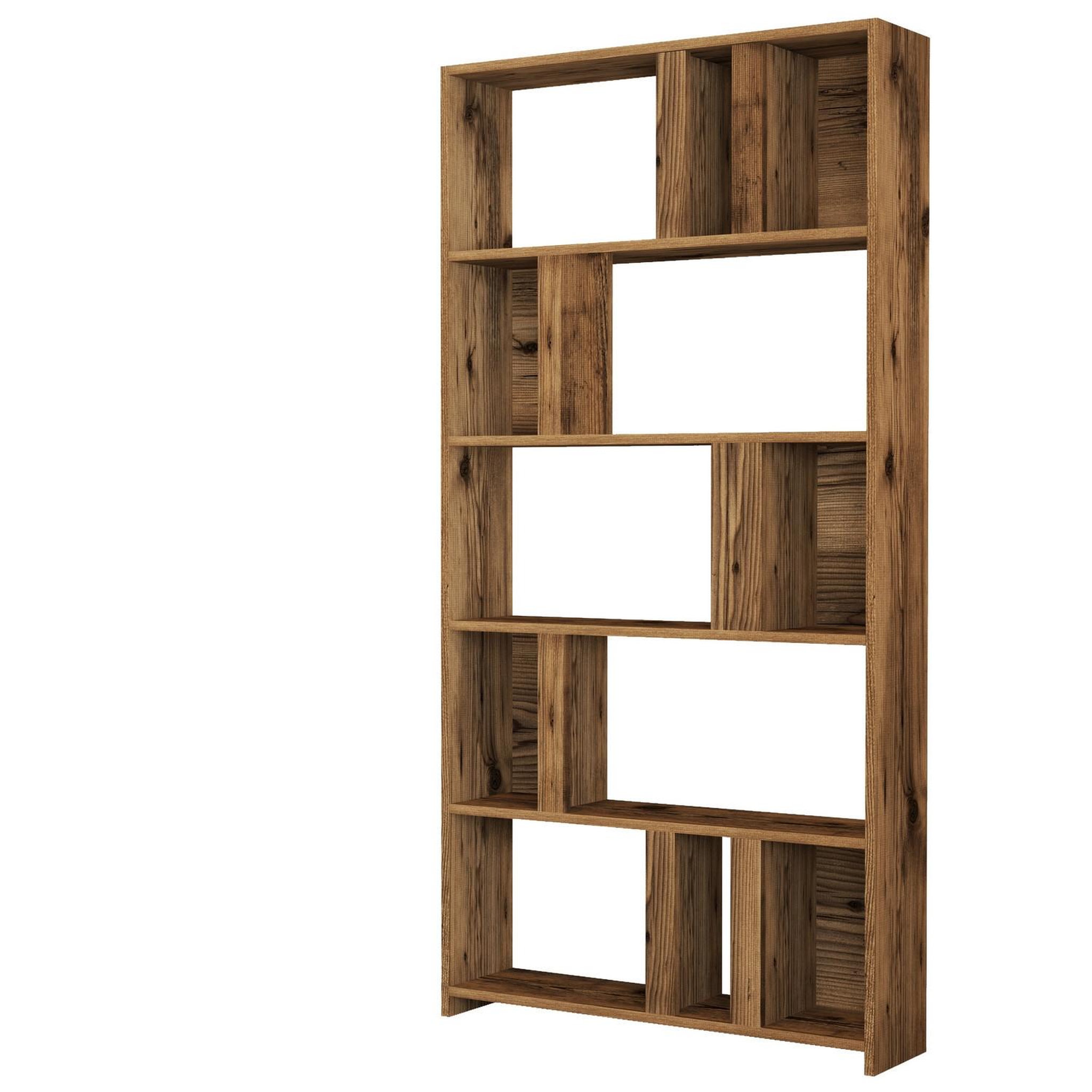 Habitat et Jardin Bibliothèque en bois  lima  - 90 x 20 x 180 cm - noyer