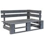 Voir la diapositive 1 : VIDAXL Banc d angle palette de jardin bois gris