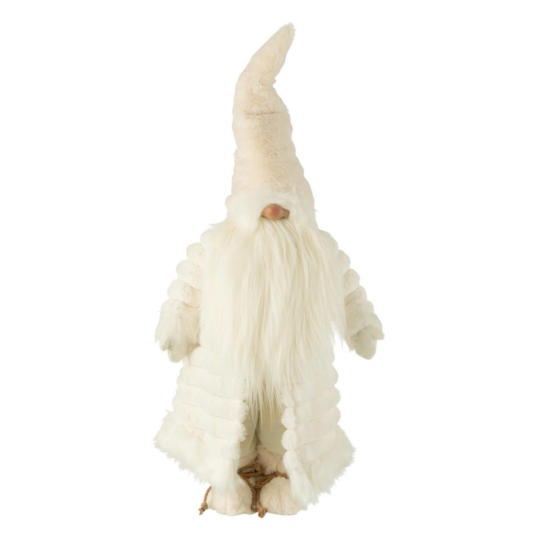 J-LINE Statue déco lutin  veste rembourrée  88cm crème