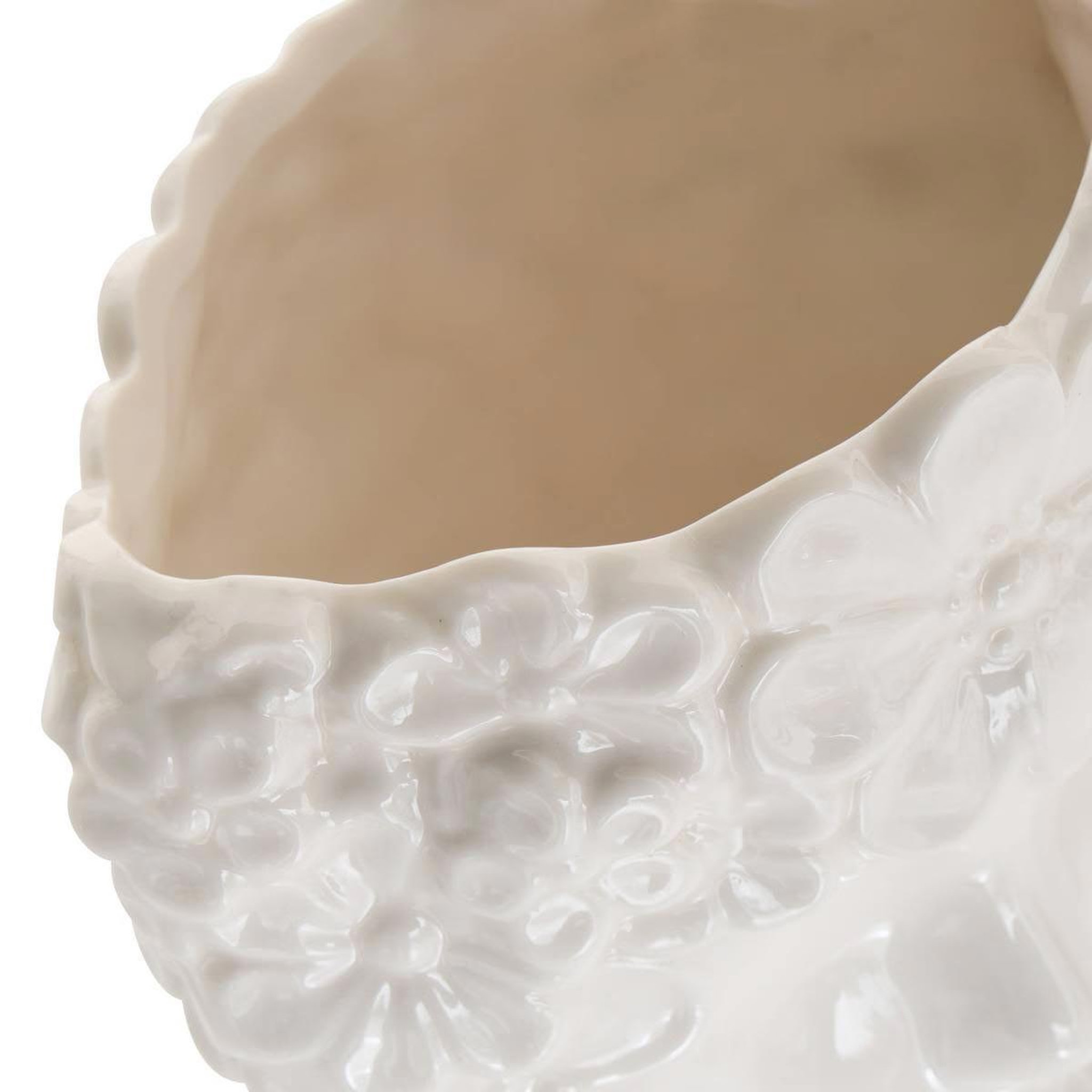 Voir la diapositive 2 : ATMOSPHERA Vase visage en dolomite  fleur de rose  21cm blanc