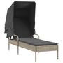 Voir la diapositive 2 : VIDAXL Chaise longue avec auvent gris clair resine tressee