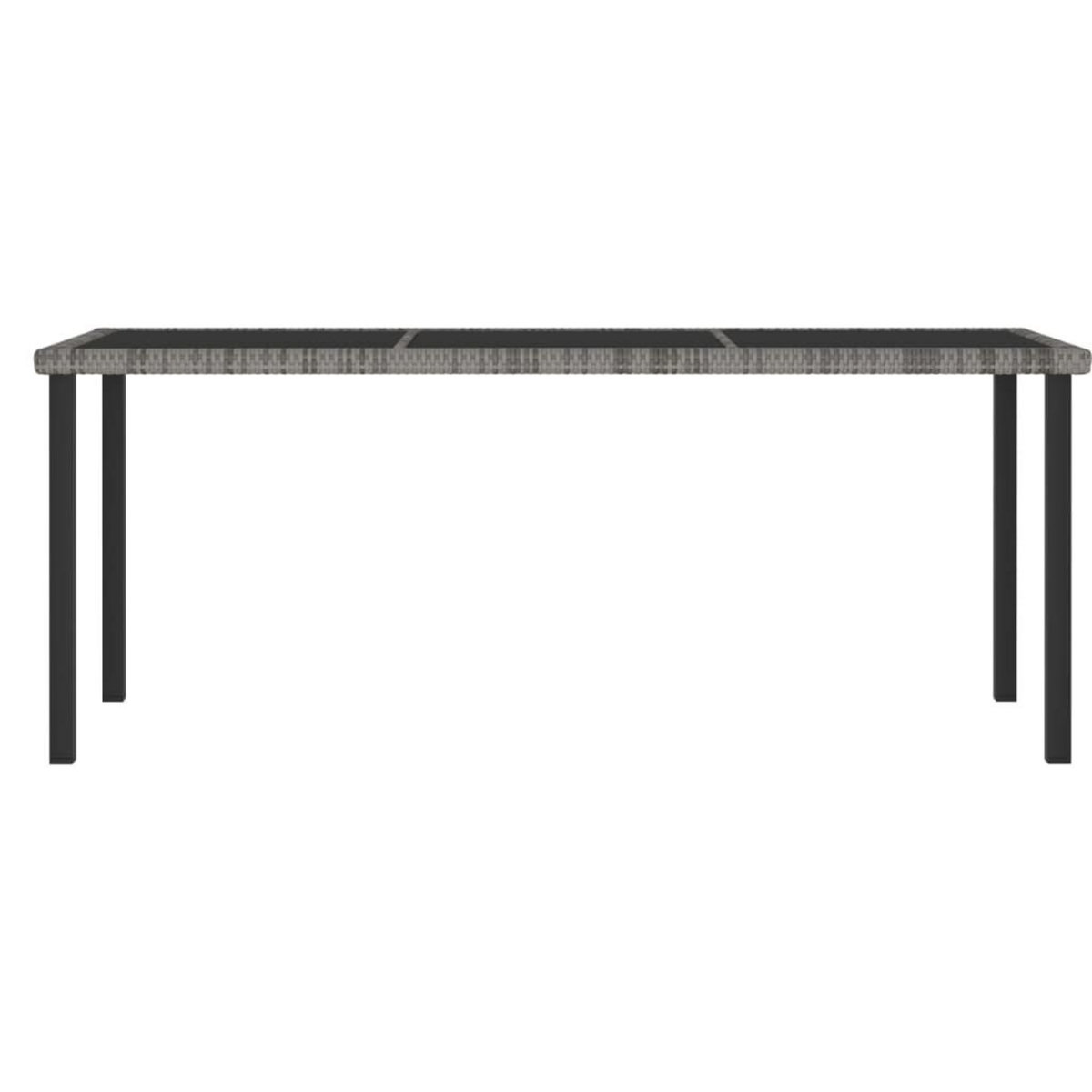 VIDAXL Table a dîner de jardin Gris 180x70x73 cm Resine tressee