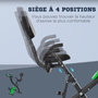 Voir la diapositive 5 : HOMCOM Vélo d'appartement pliant 8 niveaux de résistance magnétique dossier selle réglable poignées ergonomiques écran LCD multifonction suspensions support tablette acier