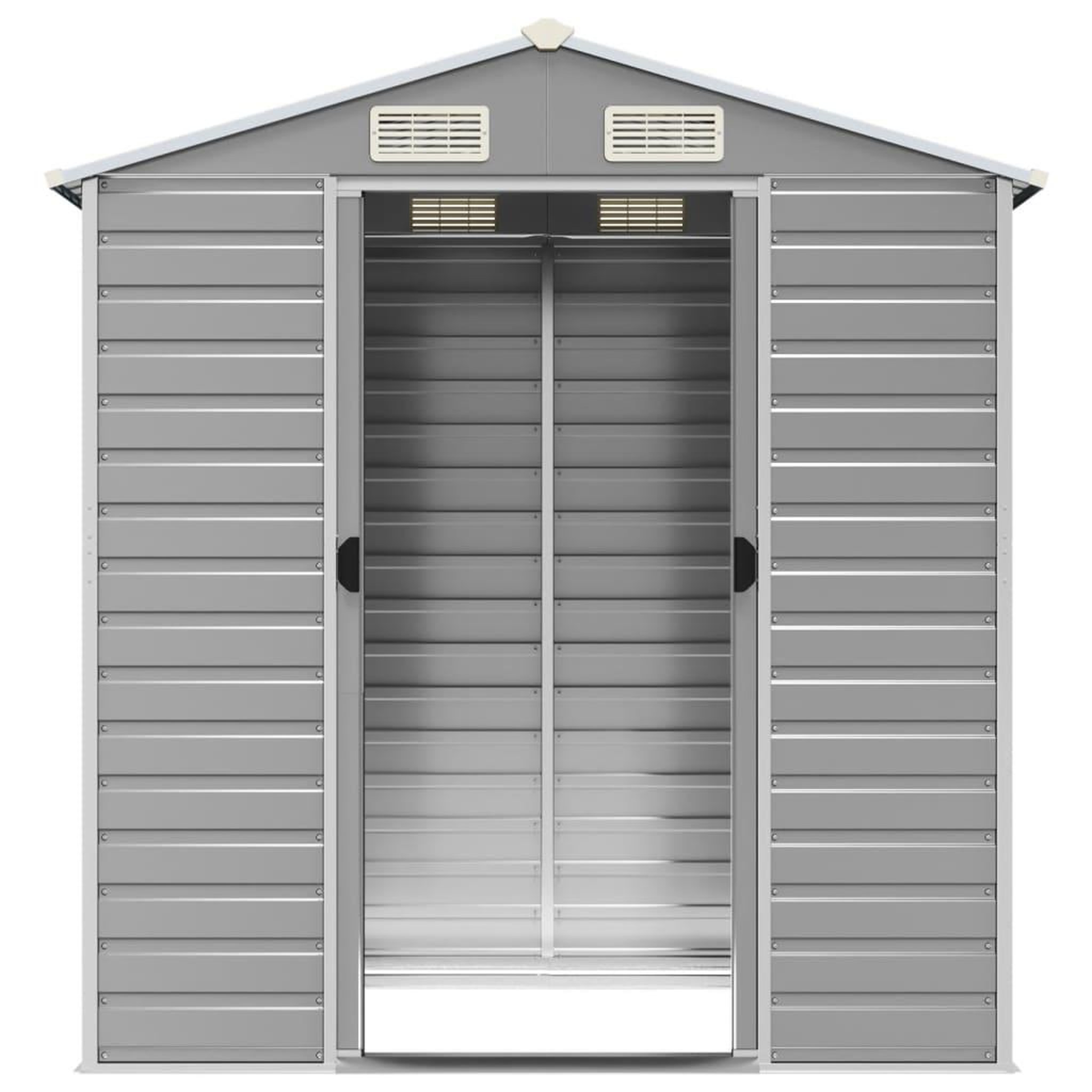 Voir la diapositive 5 : VIDAXL Abri de jardin gris clair 191x130x198 cm acier galvanise