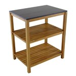 Proloisirs Meuble de rangement Fidgi à 3 compartiments en bois d'acacia - granite noir