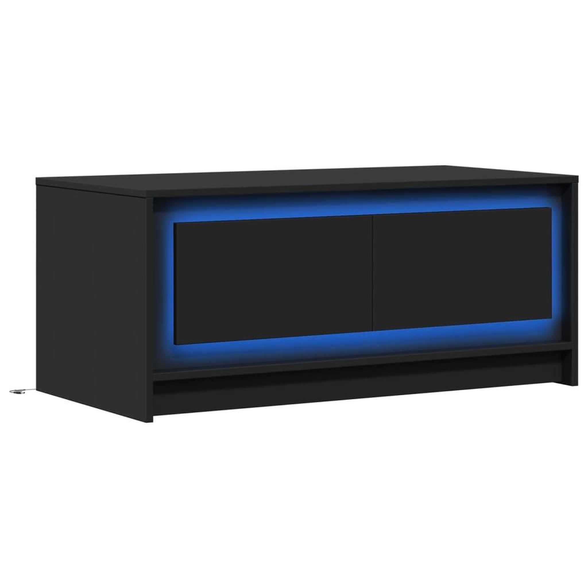 Voir la diapositive 3 : VIDAXL Table basse avec lumieres LED noir bois d'ingenierie