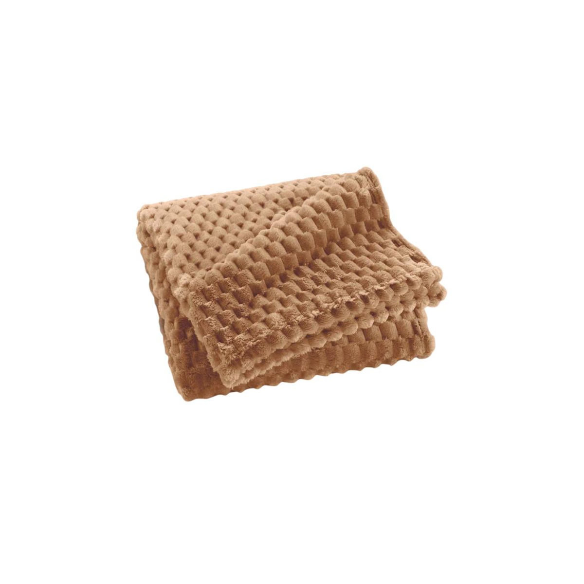 Paris Prix Plaid Flanelle en Relief  Mini Frosty  125x150cm Camel