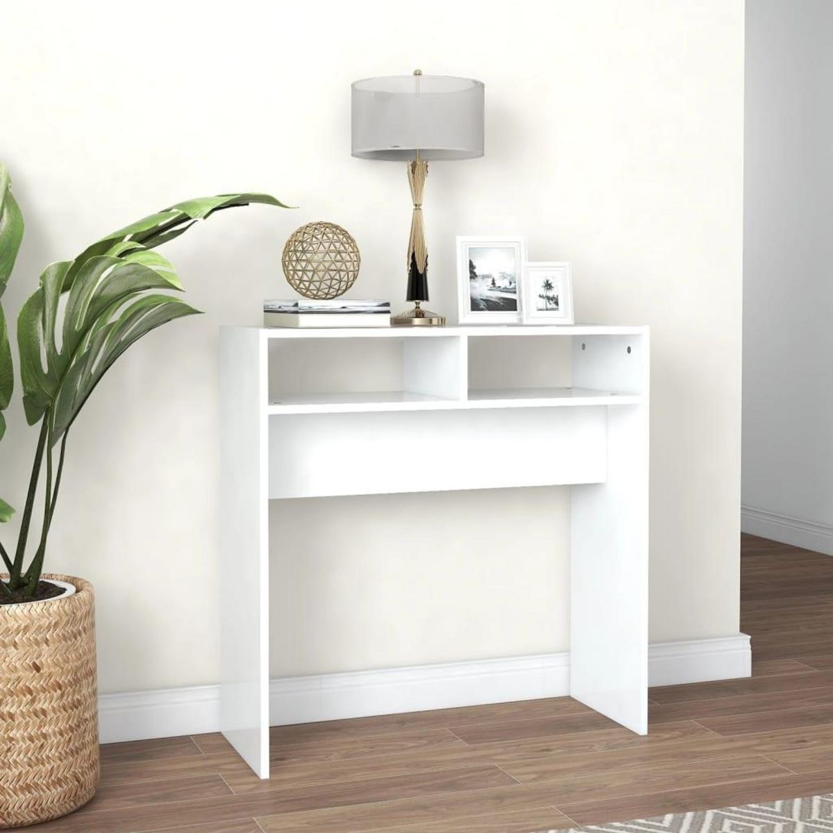 VIDAXL Table console blanc 78x30x80 cm bois d'ingenierie
