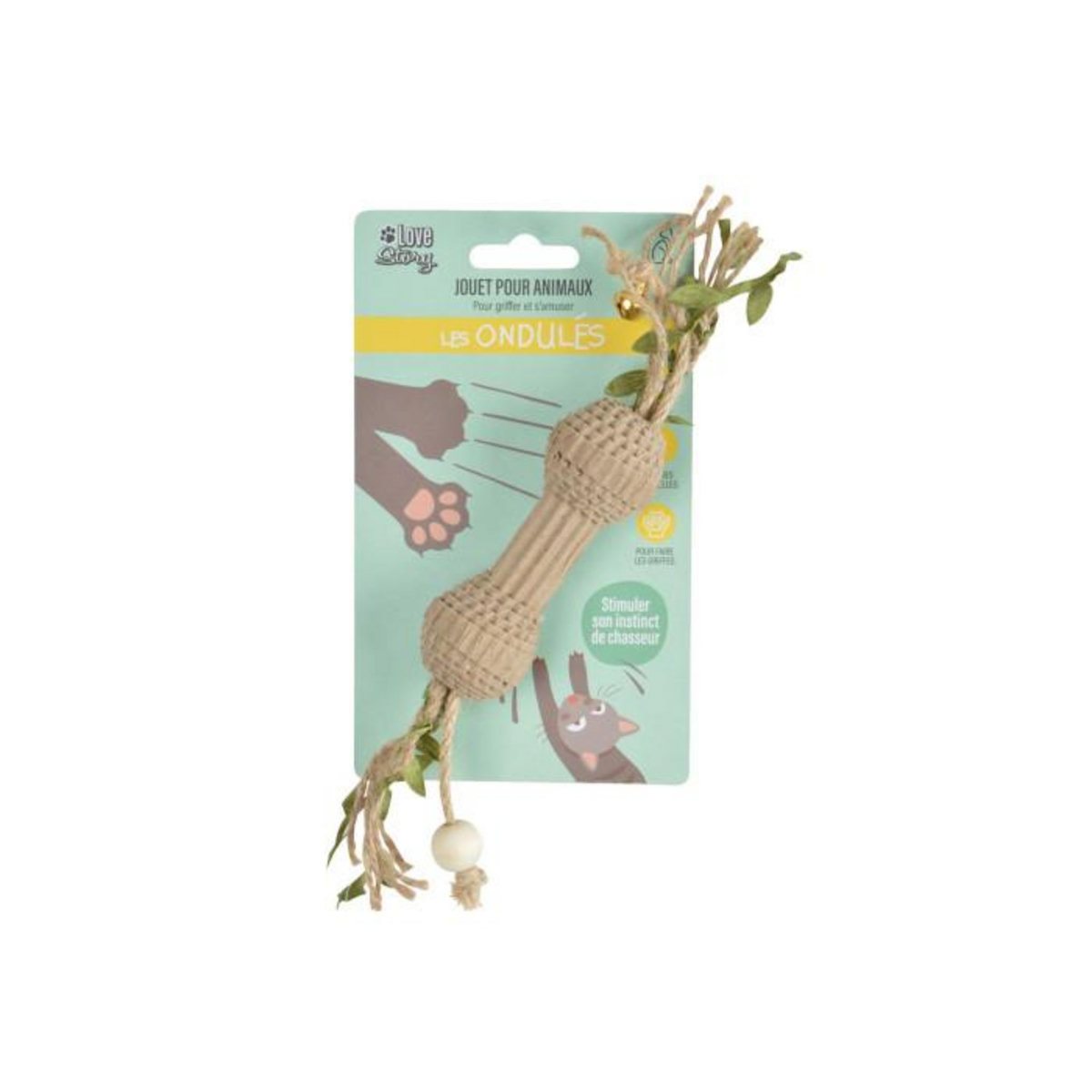 Paris Prix Jouet pour Chat  Haltère & Ficelles  17cm Naturel